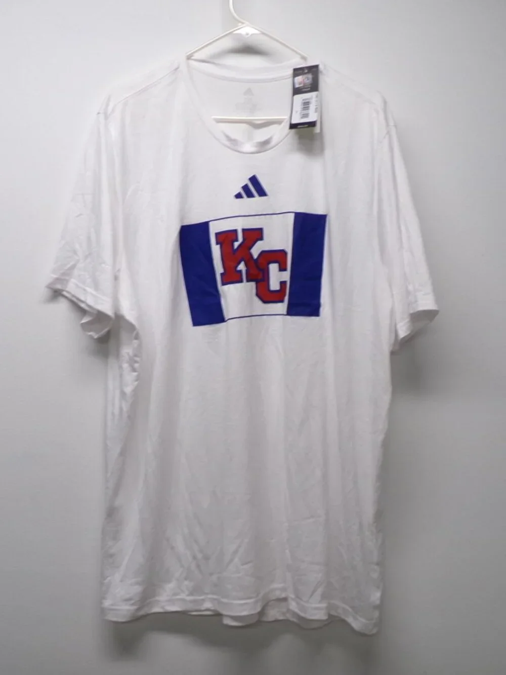 NWT Adidas Kansas Jayhawks KC White Pregame T Shirt Men's sz 2XL